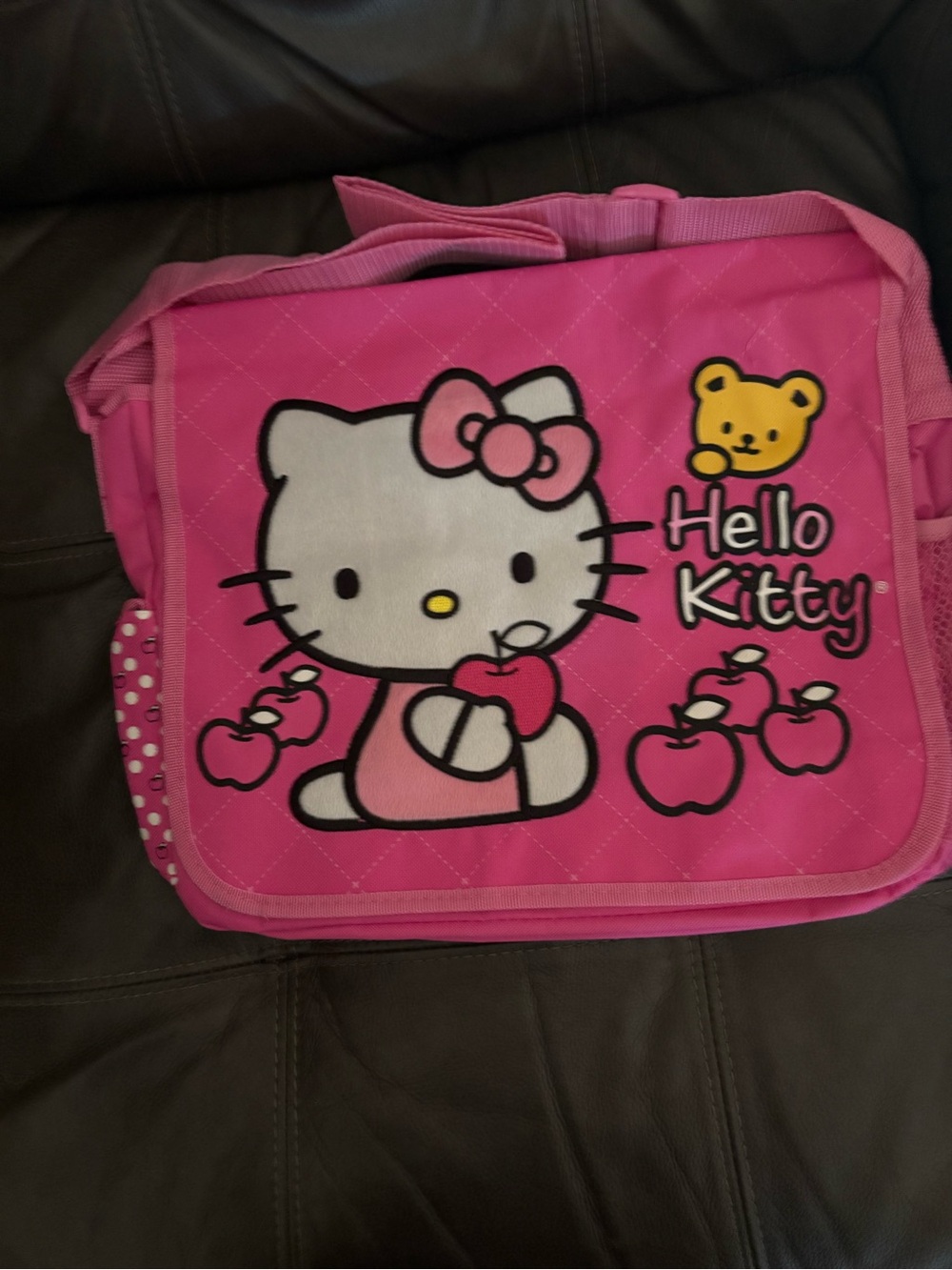 Hello Kitty Pink Messenger Bag with Apple Motif
